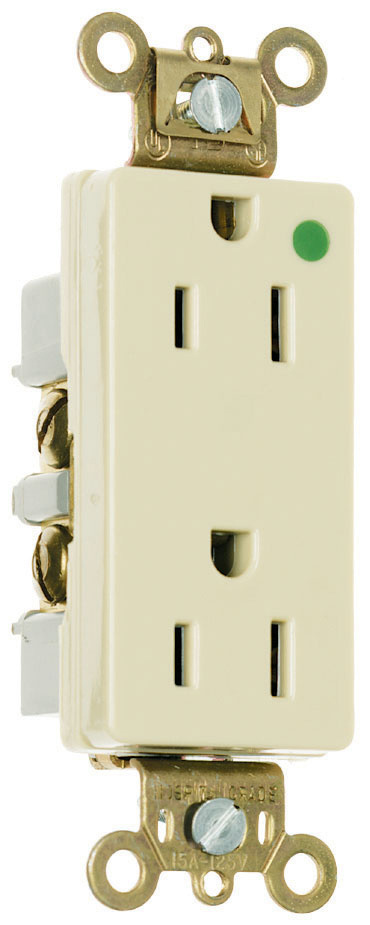 PASS AND SEYMOUR 26262-HGI Heavy Duty Duplex Receptacle, 15A, 125V, Ivory | CH4DKT