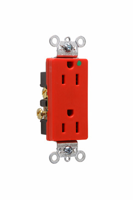 PASS AND SEYMOUR 26262-HGRED Heavy Duty Duplex Receptacle, 15A, 125V, Red | CH4DKU