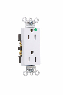PASS AND SEYMOUR 26262-HGW Heavy Duty Duplex Receptacle, 15A, 125V, White | CH4DKV