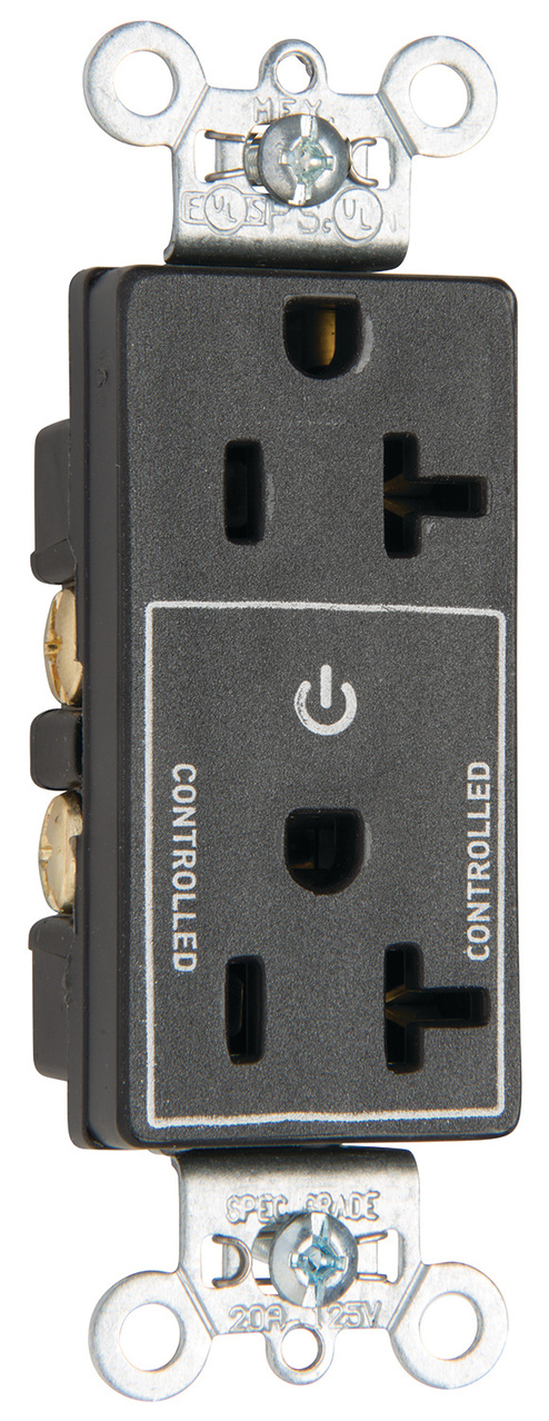 PASS AND SEYMOUR 26352CH Duplex Receptacle, Half Controlled Plug Load, 20A, Brown | CH4CHN