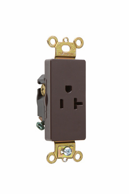 PASS AND SEYMOUR 26361 Heavy Duty Single Receptacle, 20A, 125V, Brown | CH4DNT