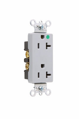 PASS AND SEYMOUR 26362-HGGRY Heavy Duty Duplex Receptacle, 20A, 125V, Gray | CH4DKX
