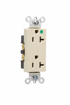 PASS AND SEYMOUR 26362-HGI Heavy Duty Duplex Receptacle, 20A, 125V, Ivory | CH4DKY