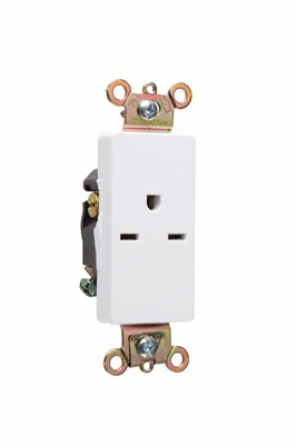 PASS AND SEYMOUR 26661-W Heavy Duty Single Receptacle, 15A, 250V, White | CH4DNQ