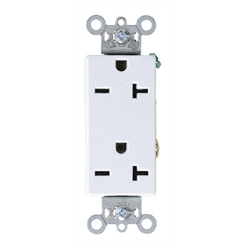 PASS AND SEYMOUR 26852-W Heavy Duty Duplex Receptacle, 20A, 250V, White | CH4DMZ