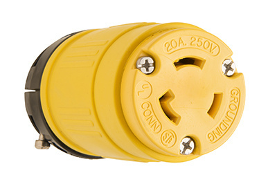 PASS AND SEYMOUR 2748 Locking Connector, Rubber, Dust Tight, Yellow, 250V | CH4JNE