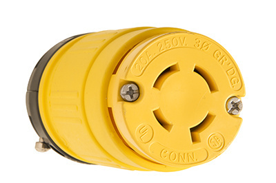 PASS AND SEYMOUR 2775 Locking Connector, Rubber, Dust Tight, Yellow, 250V | CH4JNB