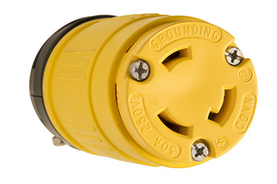 PASS AND SEYMOUR 2948 Locking Connector, Rubber, Dust Tight, Yellow, 250V | CH4JNC