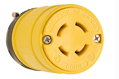 PASS AND SEYMOUR 2975 Locking Connector, Rubber, Dust Tight, Yellow, 250V | CH4JND