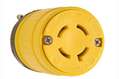 PASS AND SEYMOUR 2977 Locking Connector, Rubber, Dust Tight, Yellow, 600V | CH4JMZ
