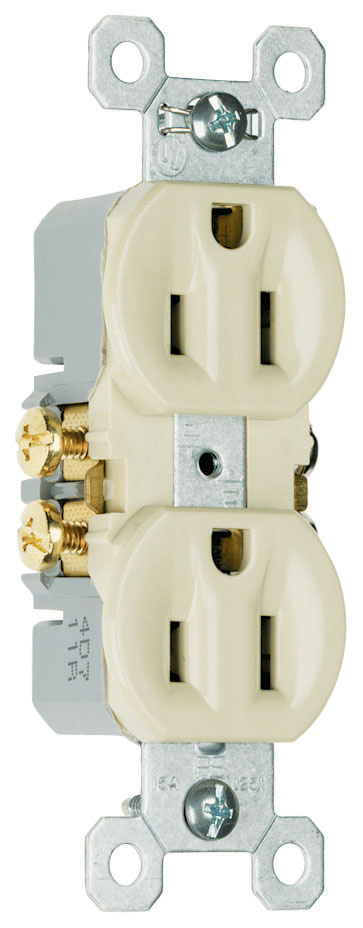 PASS AND SEYMOUR 3232-S Duplex Receptacle, 15A/125V, Brown | CH3ZAN