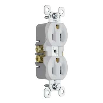 PASS AND SEYMOUR 3232-TRNAW Tamper Resistant Duplex Receptacle, NAFTA-Compliant, 15A/125V, White | CH3YZY
