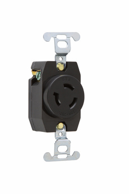 PASS AND SEYMOUR 4560 Single Locking Receptacle, 15A, 250V | CH3YRD