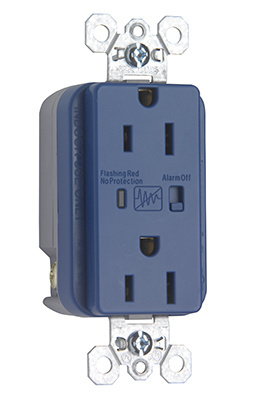 PASS AND SEYMOUR 5262-BLSP Duplex Receptacle, Specification Grade, Surge Protective, Blue | CH4KGK