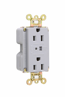 PASS AND SEYMOUR 5262-GRYSP Duplex Receptacle, Specification Grade, Surge Protective, Gray | CH4KGP