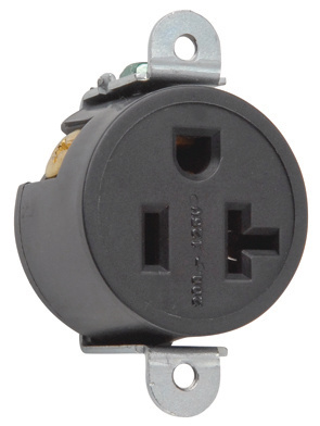 PASS AND SEYMOUR 5358-BK Single Receptacle Short Strap, Spec Grade, 20A, 125V, Black | CH4JYJ