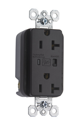 PASS AND SEYMOUR 5362BKSP Duplex Receptacle, Specification Grade, Surge Protective, Black | CH4KGH