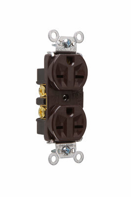 PASS AND SEYMOUR 5662 Heavy Duty Duplex Receptacle, Spec Grade, 15A, 250V, Brown | CH4DTN