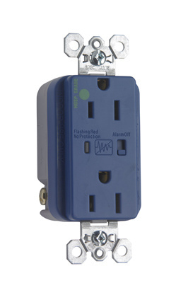 PASS AND SEYMOUR 8200-BLSP Duplex Receptacle, Hospital Grade, Surge Protective, Blue | CH4DYE