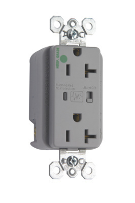 PASS AND SEYMOUR 8300-GRYSP Duplex Receptacle, Hospital Grade, Surge Protective, Gray | CH4DYH