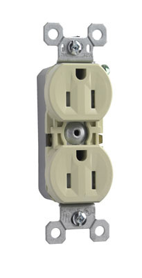 PASS AND SEYMOUR 880-TRI Tamper Resistant Duplex Receptacle, 8-Hole/Push Wire, 15A/125V, Ivory | CH3ZAG