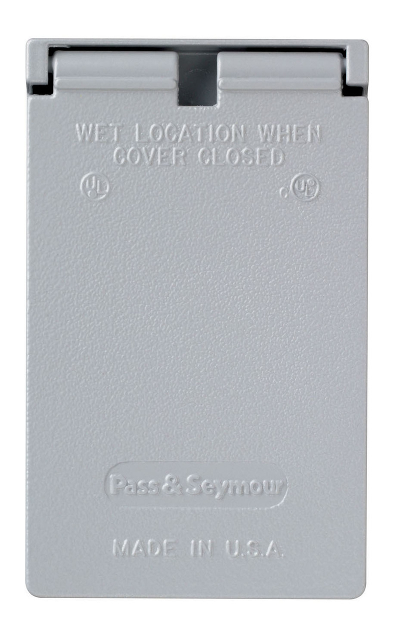 Weatherproof Cover, Single Receptacle, Vertical, Gray