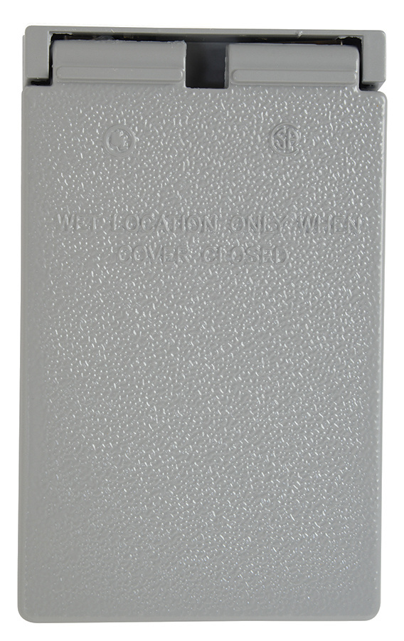 PASS AND SEYMOUR CA721-G Cast Weatherproof Cover, Power Outlet Vertical, Gray | CH4BML