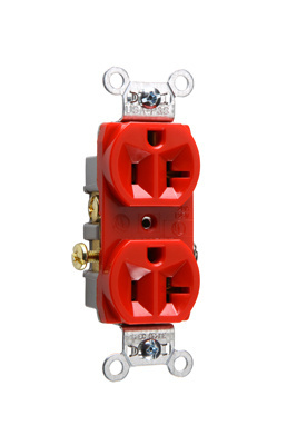 PASS AND SEYMOUR CR20-RED Locking Receptacle, Side Wire, 20A, 125V, Red | CH4BZK