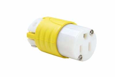 PASS AND SEYMOUR CR5269-X Connector, 15A, 125V, Corrosion Resistant, Yellow/White, Double Pole, 10-18 Awg | CH3YXC