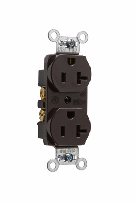 PASS AND SEYMOUR CRB5362-S Duplex Receptacle, Spec Grade, Smooth Face, 20A, 125V, Brown | CH4CEN