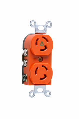 PASS AND SEYMOUR IG4700 Duplex Receptacle, 15A, Isolated Ground, Orange | CH3YQT