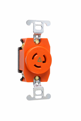 PASS AND SEYMOUR IG4760 Single Receptacle, 15A, Isolated Ground, Orange | CH3YRJ