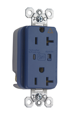 PASS AND SEYMOUR IG5362-BLSP Isolated Ground Receptacle, Surge Protective, Duplex, Blue | CH4ELX