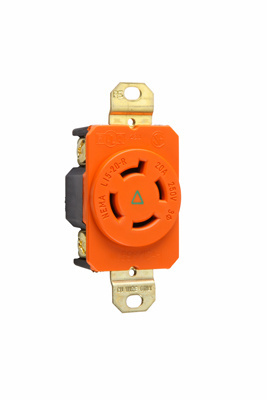 PASS AND SEYMOUR IGL1520-R Single Receptacle, 20A, Isolated Ground, Orange | CH3ZDR