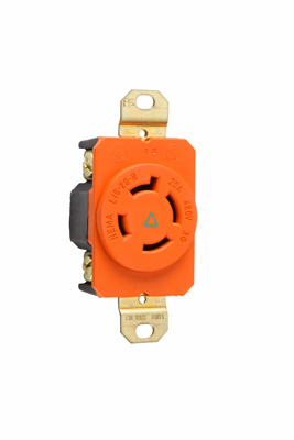 PASS AND SEYMOUR IGL1620-R Single Receptacle, 20A, Isolated Ground, Orange | CH3ZDW