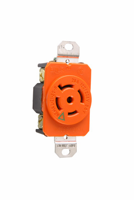 PASS AND SEYMOUR IGL2120-R Single Receptacle, 20A, Isolated Ground, Orange | CH3ZEK