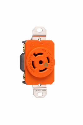PASS AND SEYMOUR IGL2220-R Single Receptacle, 20A, Isolated Ground, Orange | CH3ZEQ