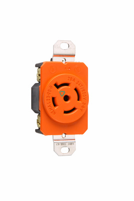 PASS AND SEYMOUR IGL2320-R Single Receptacle, 20A, Isolated Ground, Orange | CH3ZEV