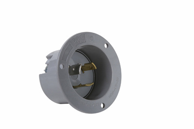 PASS AND SEYMOUR L1020-FI Flanged Inlet, 20A, 125V, Gray | CH3ZDB