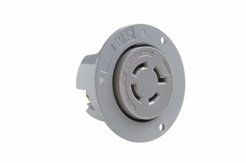 PASS AND SEYMOUR L1520-FO Flanged Outlet, 20A, Gray, 250V, 10-18 Awg, 4 Wire | CH3ZDP
