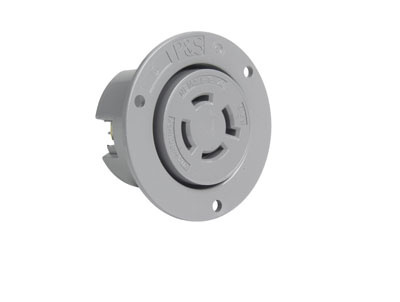 PASS AND SEYMOUR L1620-FO Flanged Outlet, 20A, Gray, 480V, 10-18 Awg, 4 Wire | CH3ZDU