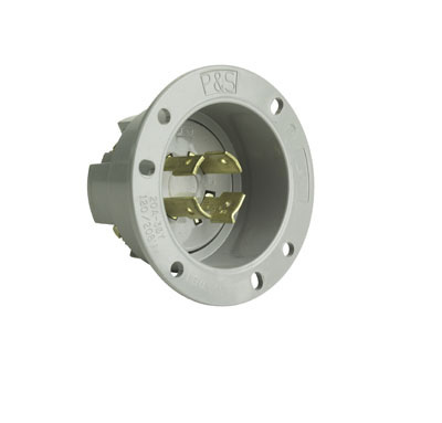 PASS AND SEYMOUR L1820-FI Flanged Inlet, 20A, 120V, Gray | CH3ZDX