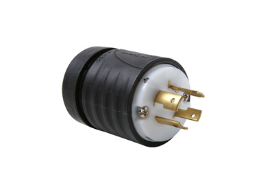 PASS AND SEYMOUR L2020-P Locking Plug, 20A, 347V, Black Back, White Front Body | CH3ZDZ