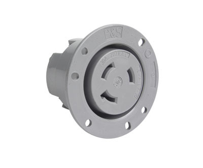PASS AND SEYMOUR L730-FO Flanged Outlet, 30A, Gray, 277V, 3 Wire | CH3ZYG