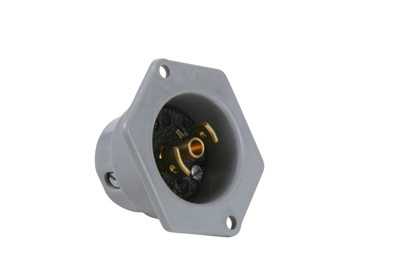 PASS AND SEYMOUR ML215 Midget Flanged Inlet, Black Face, Gray Flange | CH4EZQ