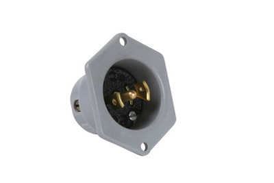 PASS AND SEYMOUR ML315 Midget Flanged Inlet, Black Face, Gray Flange | CH4EZP