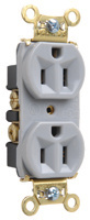 PASS AND SEYMOUR PS5262GRY Heavy Duty Duplex Receptacle, Spec Grade, 15A, 125V, Gray | CH4DTH