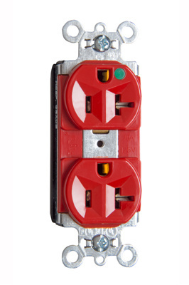 PASS AND SEYMOUR PT-8300HRED Heavy Duty Duplex Receptacle, Hospital Grade, Red | CH4GXX