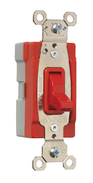 PASS AND SEYMOUR PT15AC1-RED Toggle Switch, 15A, 120V, 120/277VAC, Single Pole, Red | CH4HFM