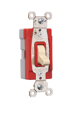 PASS AND SEYMOUR PT20AC1-I Toggle Switch, 20A, 120V, 120/277VAC, Single Pole, Ivory | CH4HFW